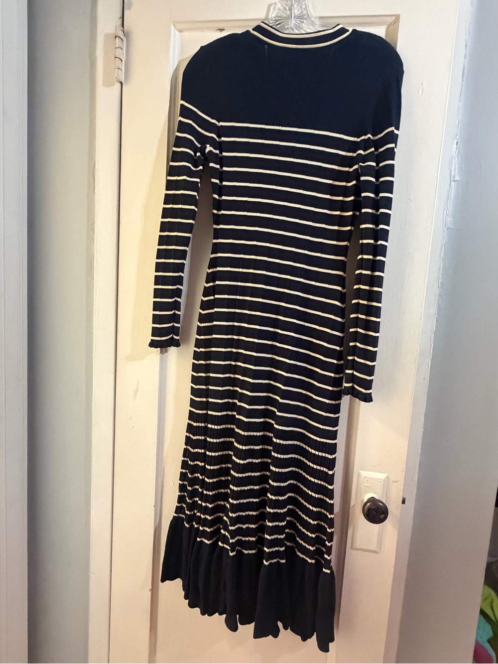 Cara Cara Marina Stripe Long Sleeve Midi Sweater Dress M - Picture 13 of 14